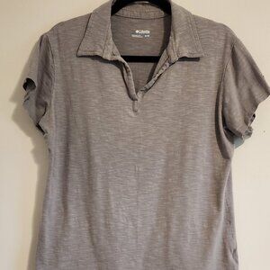 Columbia Women's Grey Short Sleeve Polo Shirt Size XL